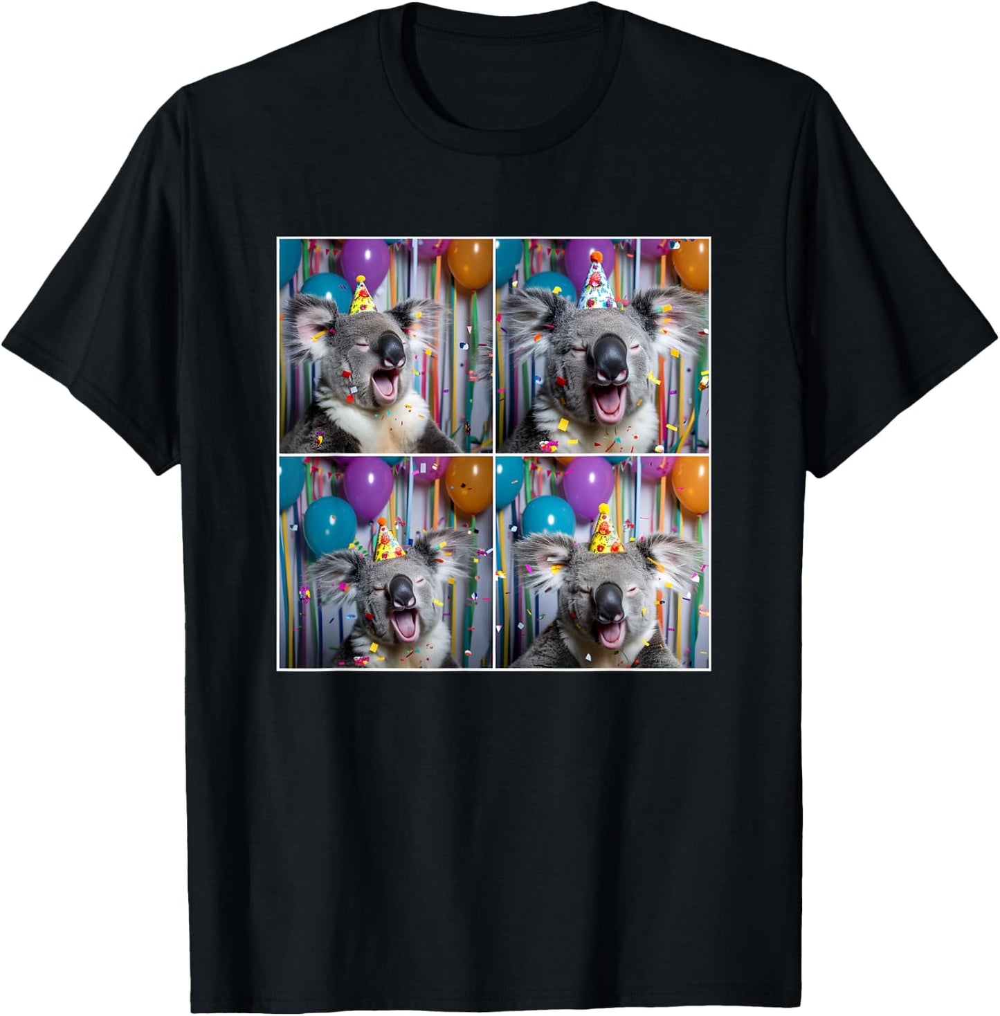 Koala Lover Zoo Animal Party Cute Colorful Koala Birthday T-Shirt - T-Shirt | Black