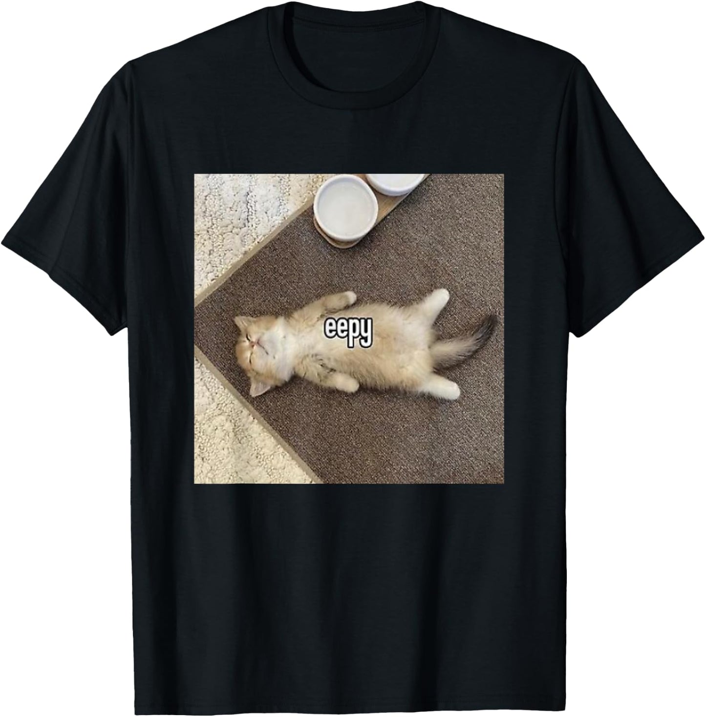 Eepy Cat, Silly Sleepy Cat Meme Women Kids T-Shirt - T-Shirt | Black