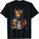 Tiger Artwork Colourful Animal Art Tiger T-Shirt - T-Shirt | Black