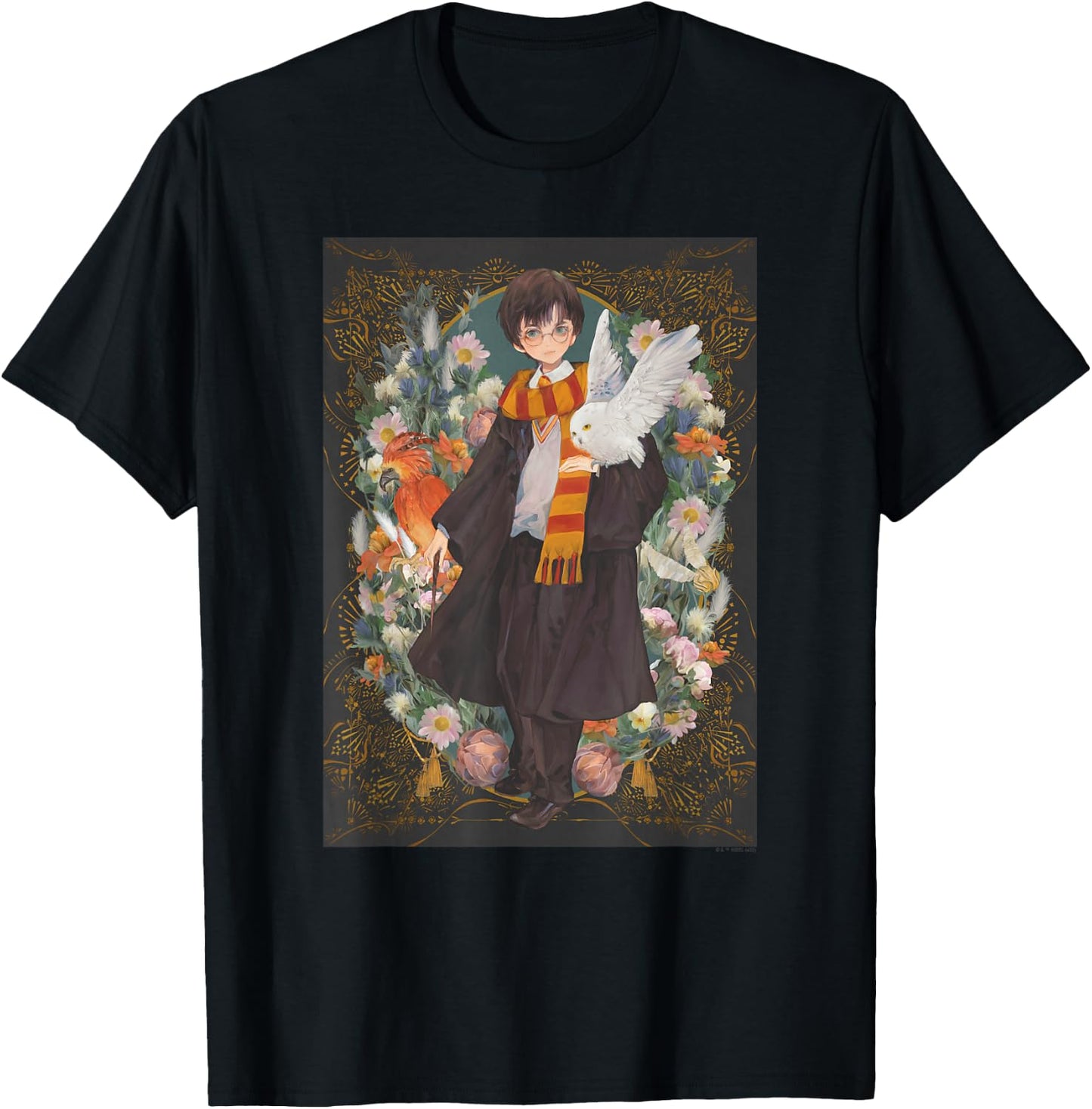 Harry Potter Deathly Hallows 2 Harry And Owl Portrait T-Shirt - T-Shirt | Black