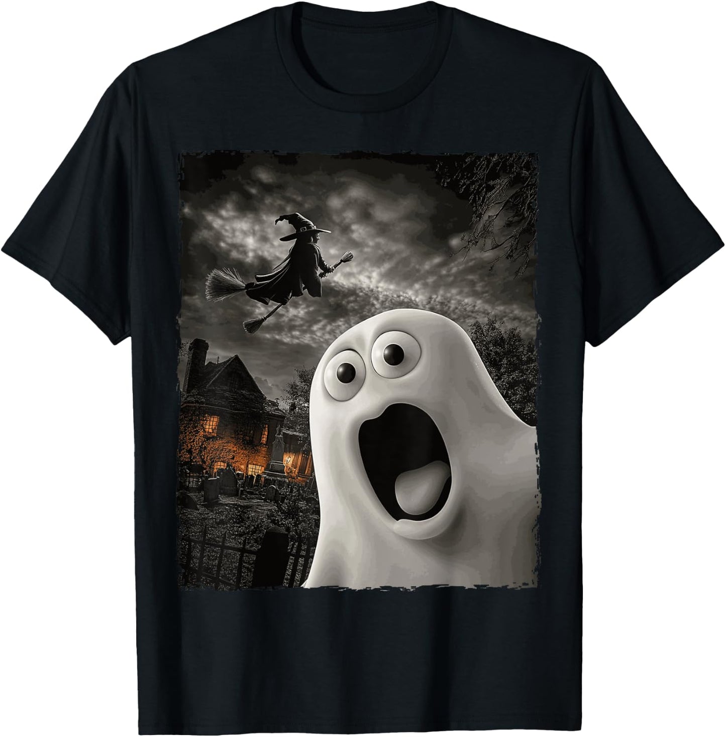 Funny Boo Ghost Witch Halloween Costume T-Shirt - T-Shirt | Black