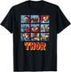 Marvel Avengers Vintage Thor Comic Battle Scenes T-Shirt - T-Shirt | Black