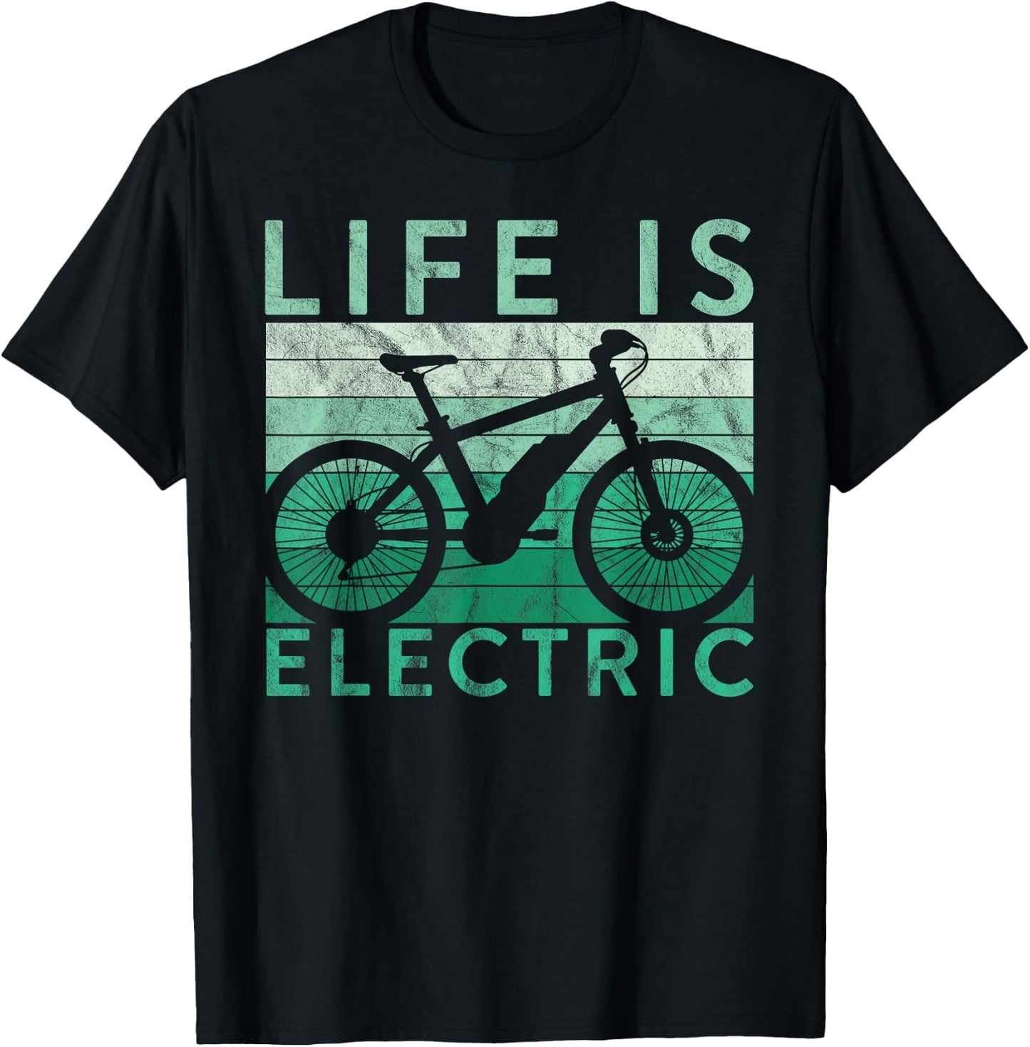 Life Is Electric E-Bike Electric Cycling T-Shirt - T-Shirt | Black