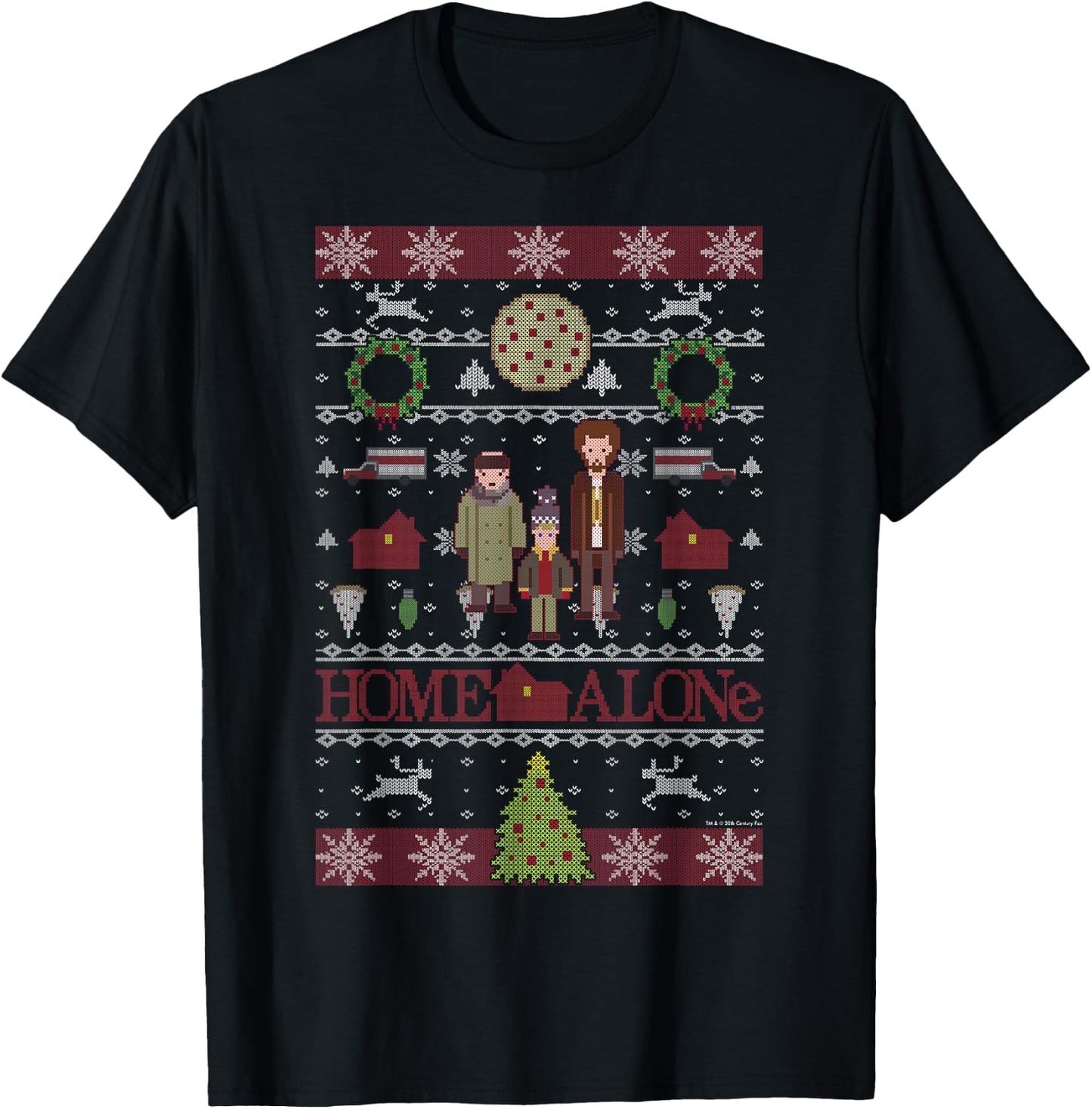 Home Alone Christmas The Wet Bandits Ugly Sweater T-Shirt - T-Shirt | Black