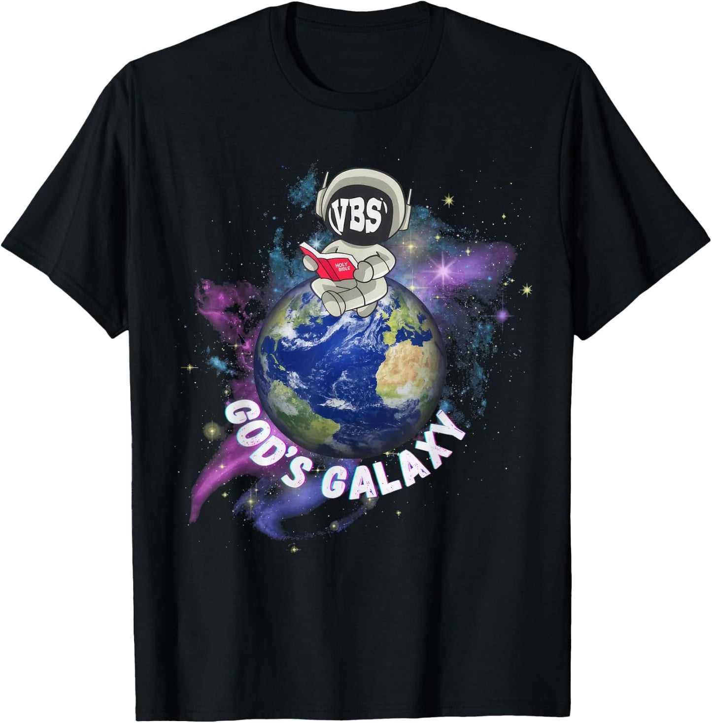 VBS 2024 God's Galaxy Astronaut Outer Space Bible Christian T-Shirt - T-Shirt | Black