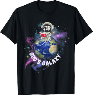 VBS 2024 God's Galaxy Astronaut Outer Space Bible Christian T-Shirt - T-Shirt | Black
