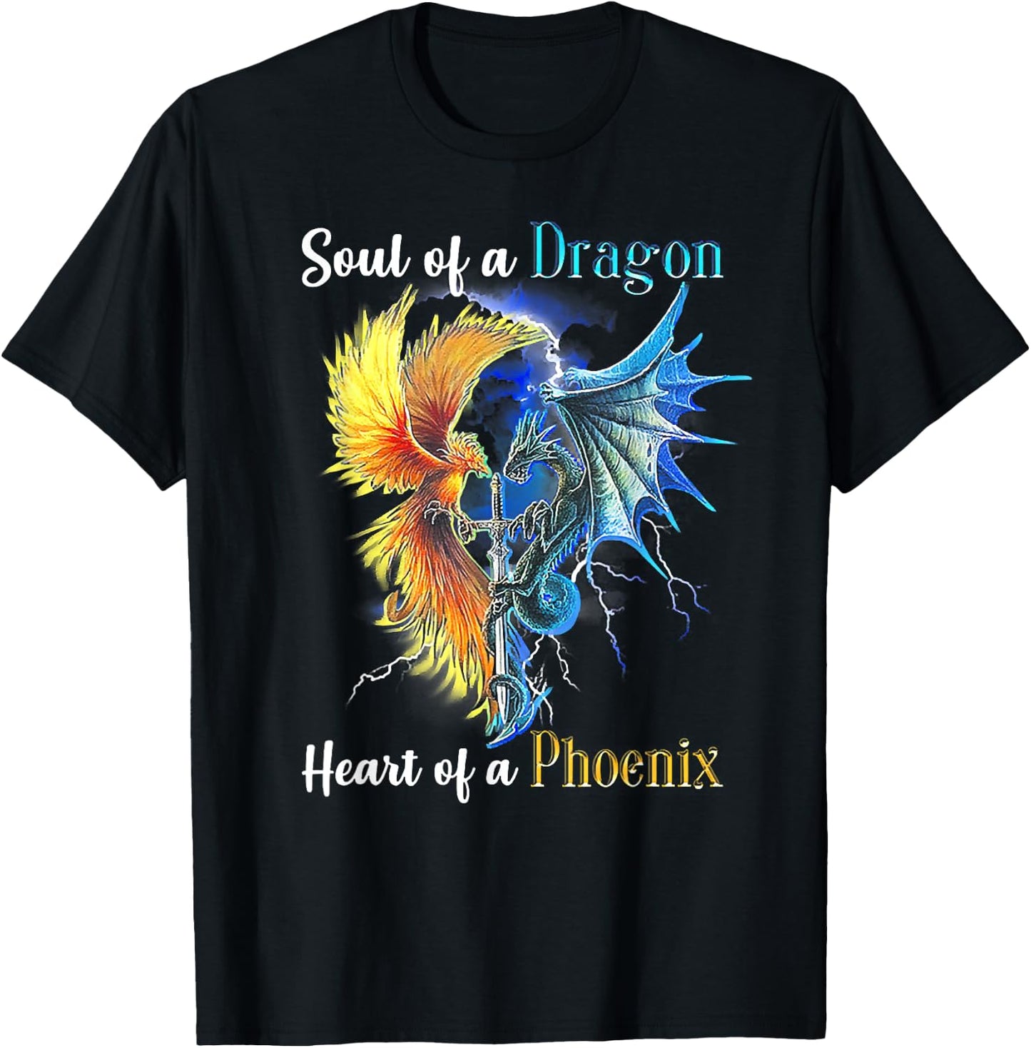 Soul Of A Dragon Heart Of A Phoenix T-Shirt - T-Shirt | Black