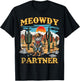Meowdy Partner Western Cowboy Vintage Cat T-Shirt - T-Shirt | Black