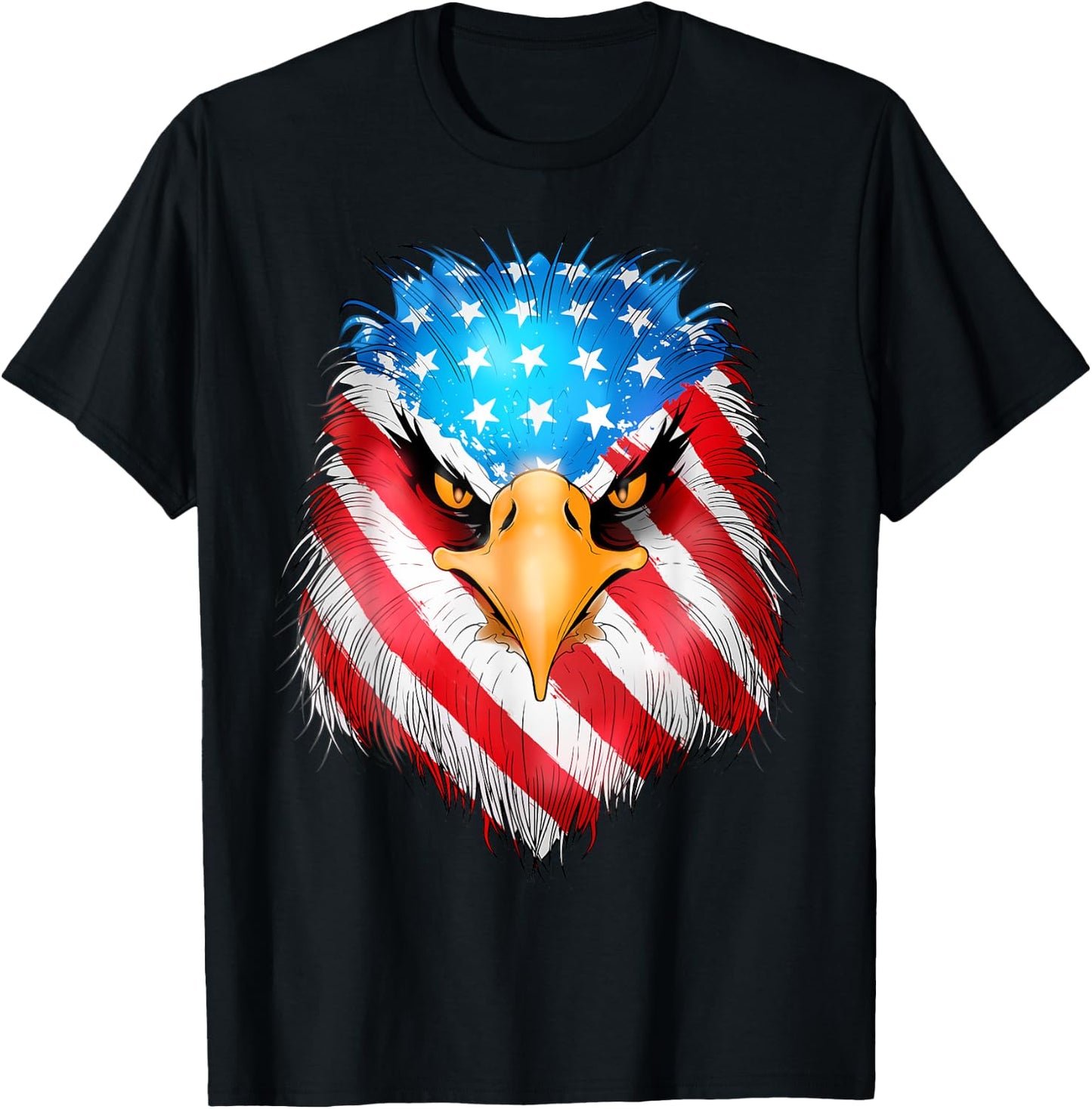 4th Of July Patriotic Eagle USA American Flag men boys T-Shirt - T-Shirt | Black
