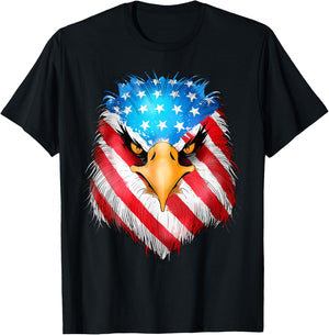 4th Of July Patriotic Eagle USA American Flag men boys T-Shirt - T-Shirt | Black