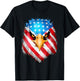 4th Of July Patriotic Eagle USA American Flag men boys T-Shirt - T-Shirt | Black