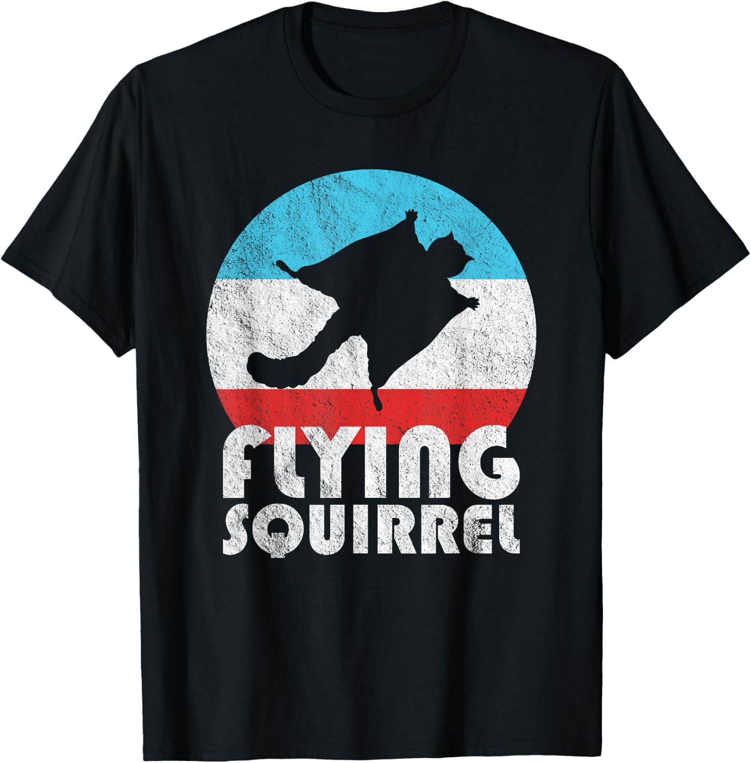 Flying Squirrel Vintage Retro Silhouette Gift T-Shirt - T-Shirt | Black