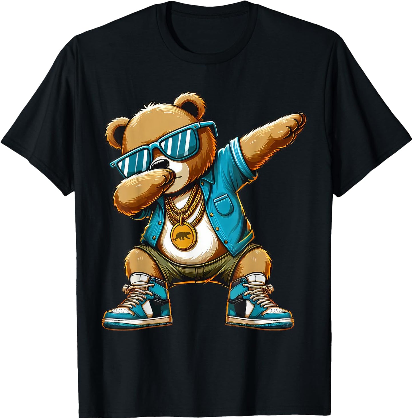 Dabbing Bear Funny Bear Dab Dance Boys Girls Kids T-Shirt - T-Shirt | Black