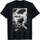 Funny T rex Dinosaur UFO Flying Saucer Alien Men Women T-Shirt - T-Shirt | Black