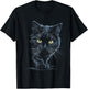 Black Cat Yellow Eyes Cute Cats T-Shirt - T-Shirt | Black