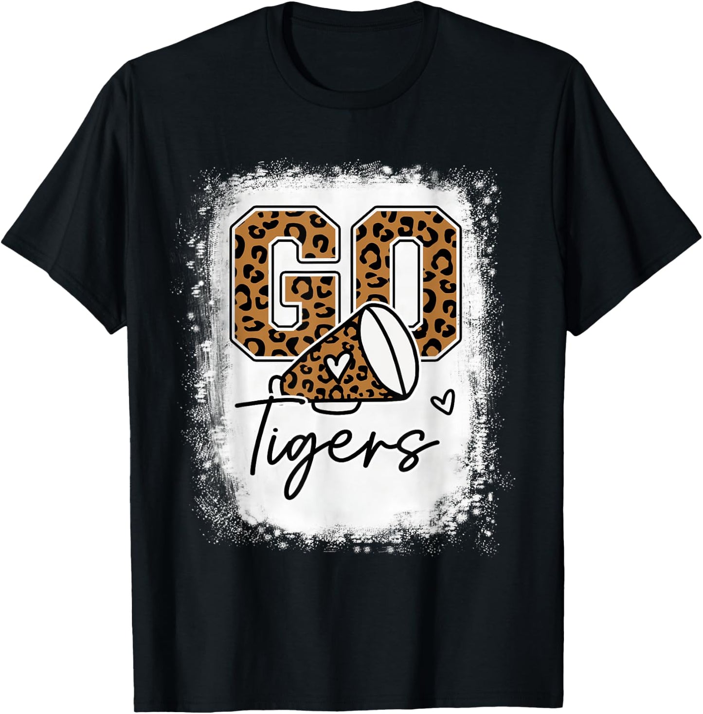 Go Cheer Tigers School Sports Fan Spirits Mascot Leopard T-Shirt - T-Shirt | Black