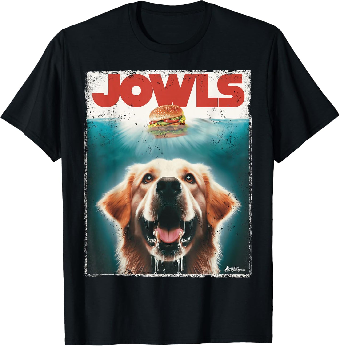 Light Golden Retriever Jowls Top, Paws Cream Lab Dog Mom Dad T-Shirt - T-Shirt | Black