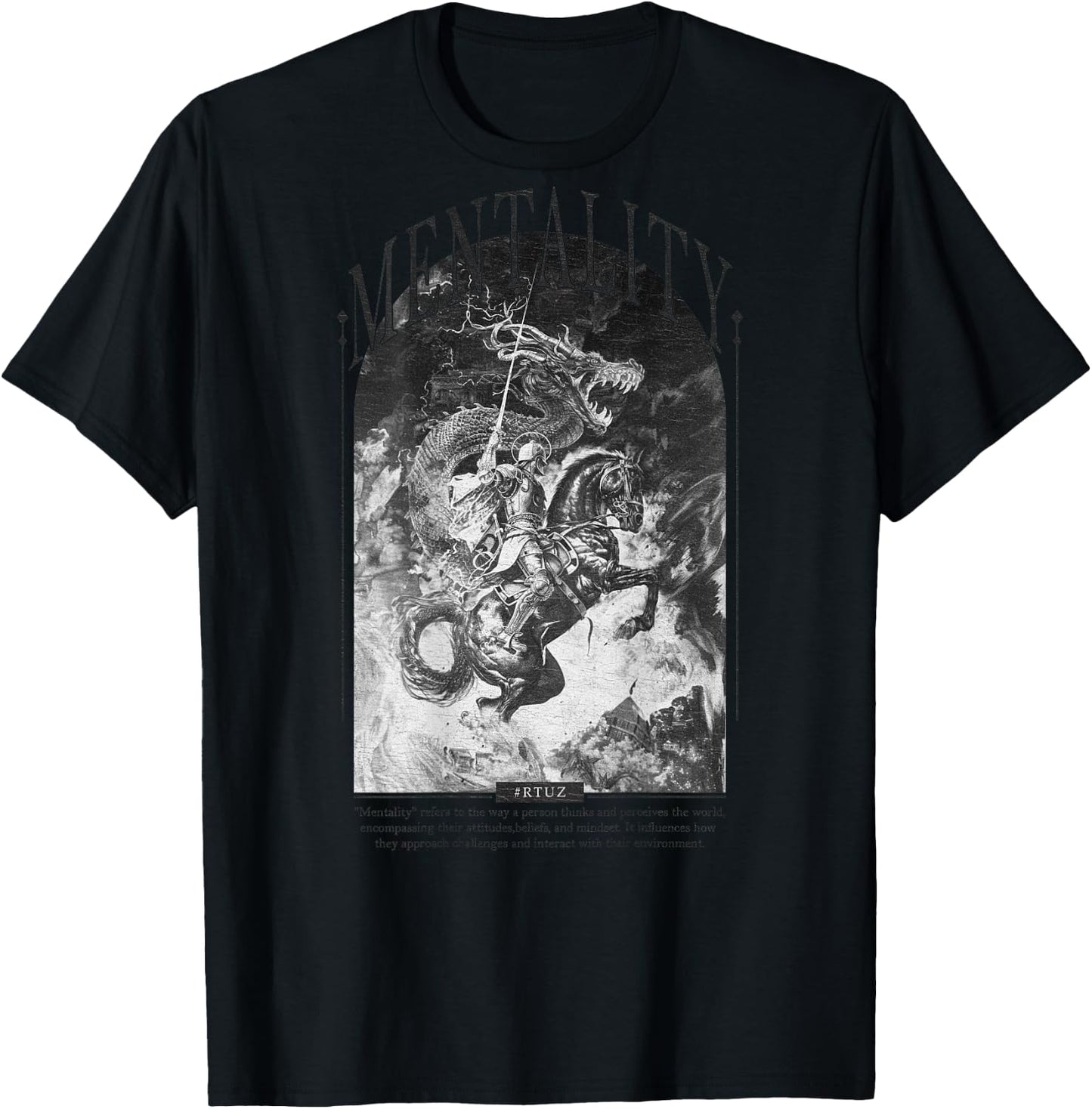 Hip Hop Vintage Hipster Edgy Urban Y2K Back Print Streetwear T-Shirt - T-Shirt | Black