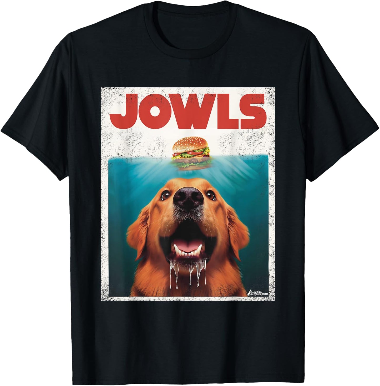 Funny Golden Retriever Rusty Goldie Jowls, Burger Dog Mom T-Shirt - T-Shirt | Black