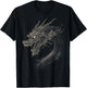 Black Dragon Motif Mythical Artwork Black Dragon T-Shirt - T-Shirt | Black