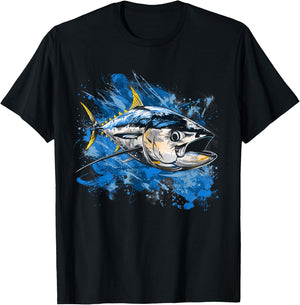 Yellowfin Tuna Fishing Big Game Fisherman T-Shirt - T-Shirt | Black