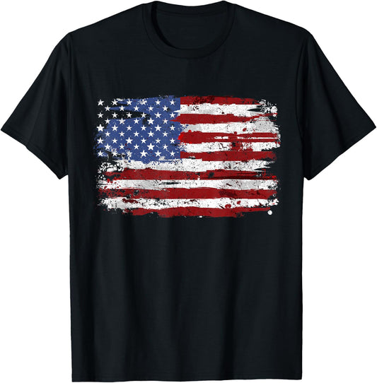 American Flag USA United States of America US 4th of July T-Shirt - T-Shirt | Black