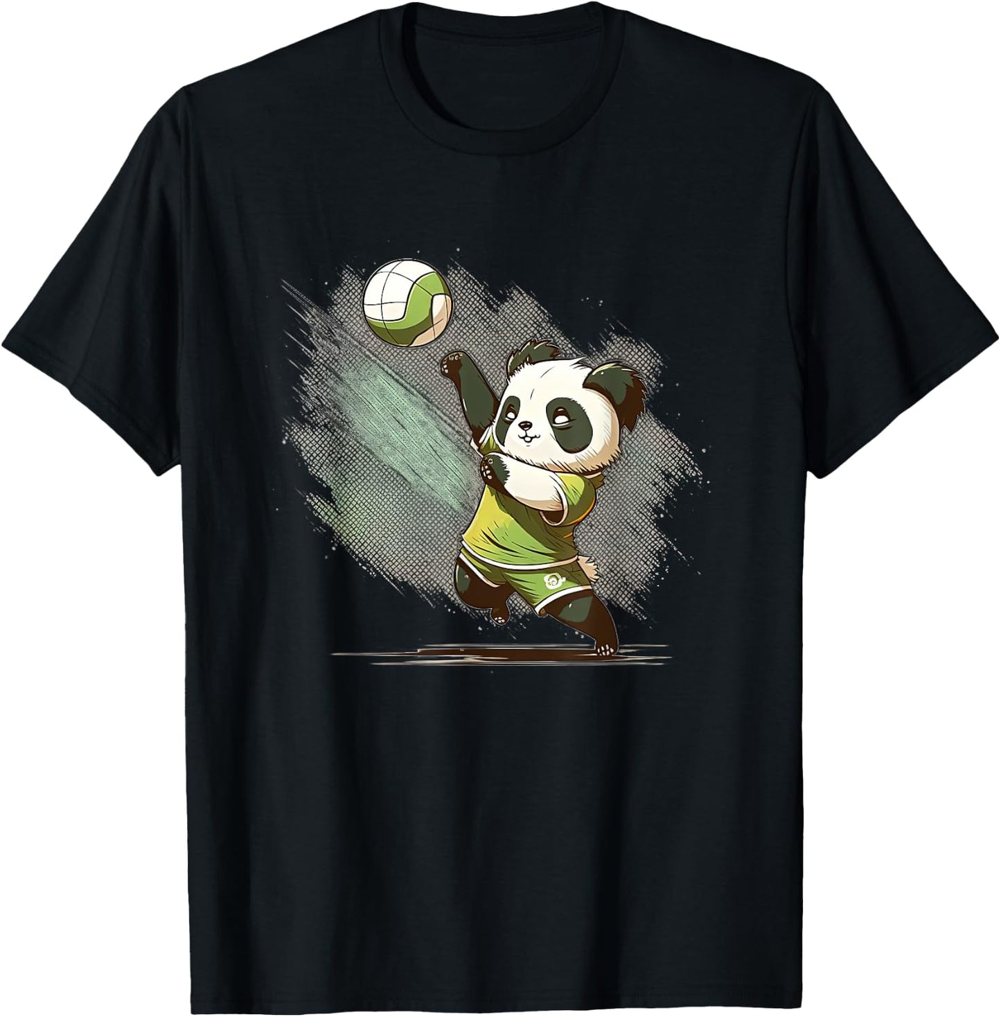 Volleyball Team Panda - Panda Playing Volleyball T-Shirt - T-Shirt | Black
