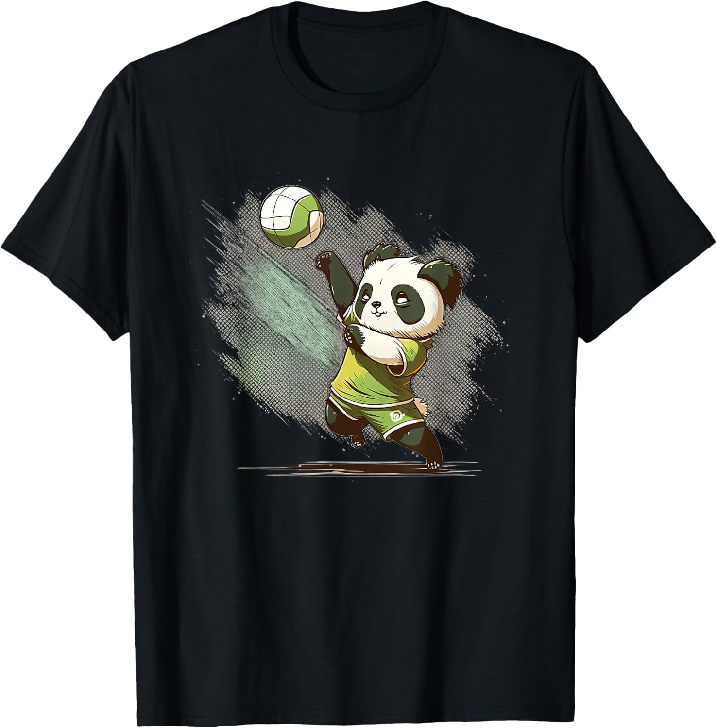 Volleyball Team Panda - Panda Playing Volleyball T-Shirt - T-Shirt | Black