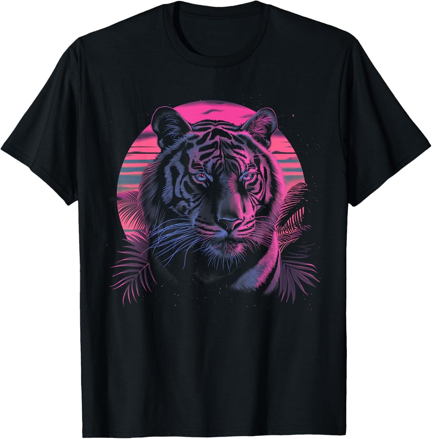 Tiger Vaporwave Aesthetic Vintage Synthwave 80s 90s Retro T-Shirt - T-Shirt | Black