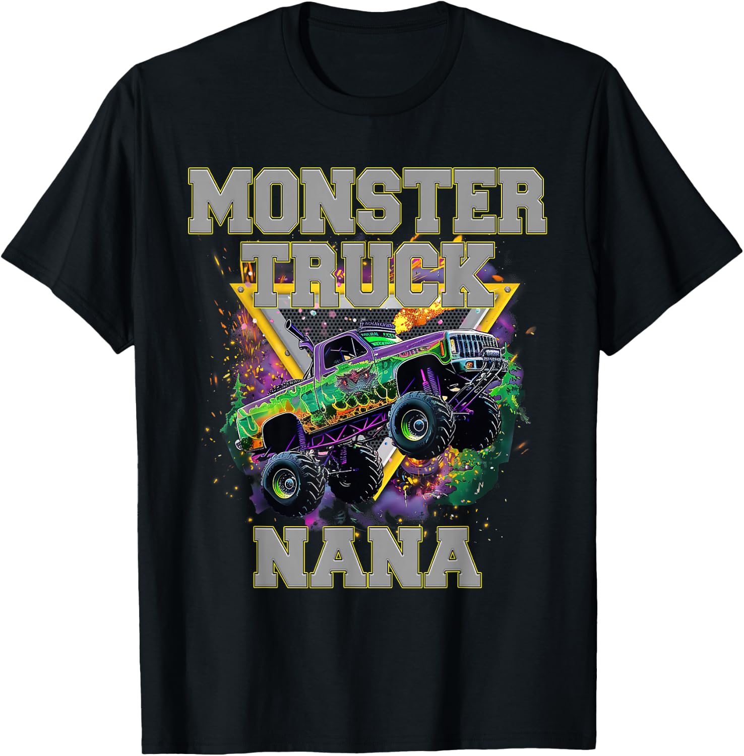 Monster Truck Nana Monster Truck Are My Jam Truck Lovers T-Shirt - T-Shirt | Black