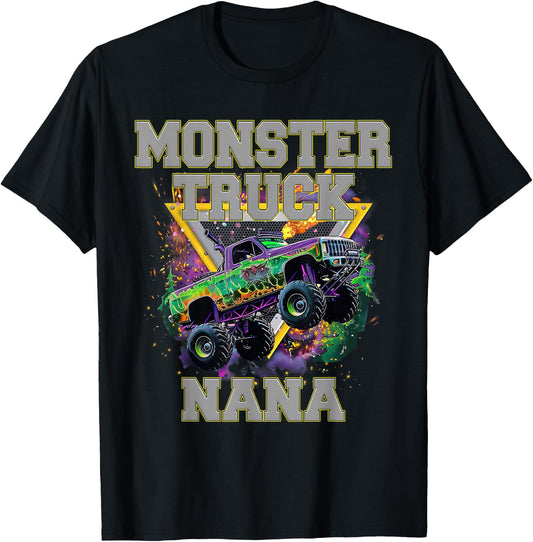 Monster Truck Nana Monster Truck Are My Jam Truck Lovers T-Shirt - T-Shirt | Black