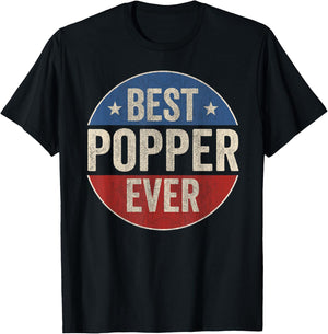 Best Popper Ever American Grandfather Vintage Father's Day T-Shirt - T-Shirt | Black