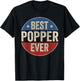 Best Popper Ever American Grandfather Vintage Father's Day T-Shirt - T-Shirt | Black
