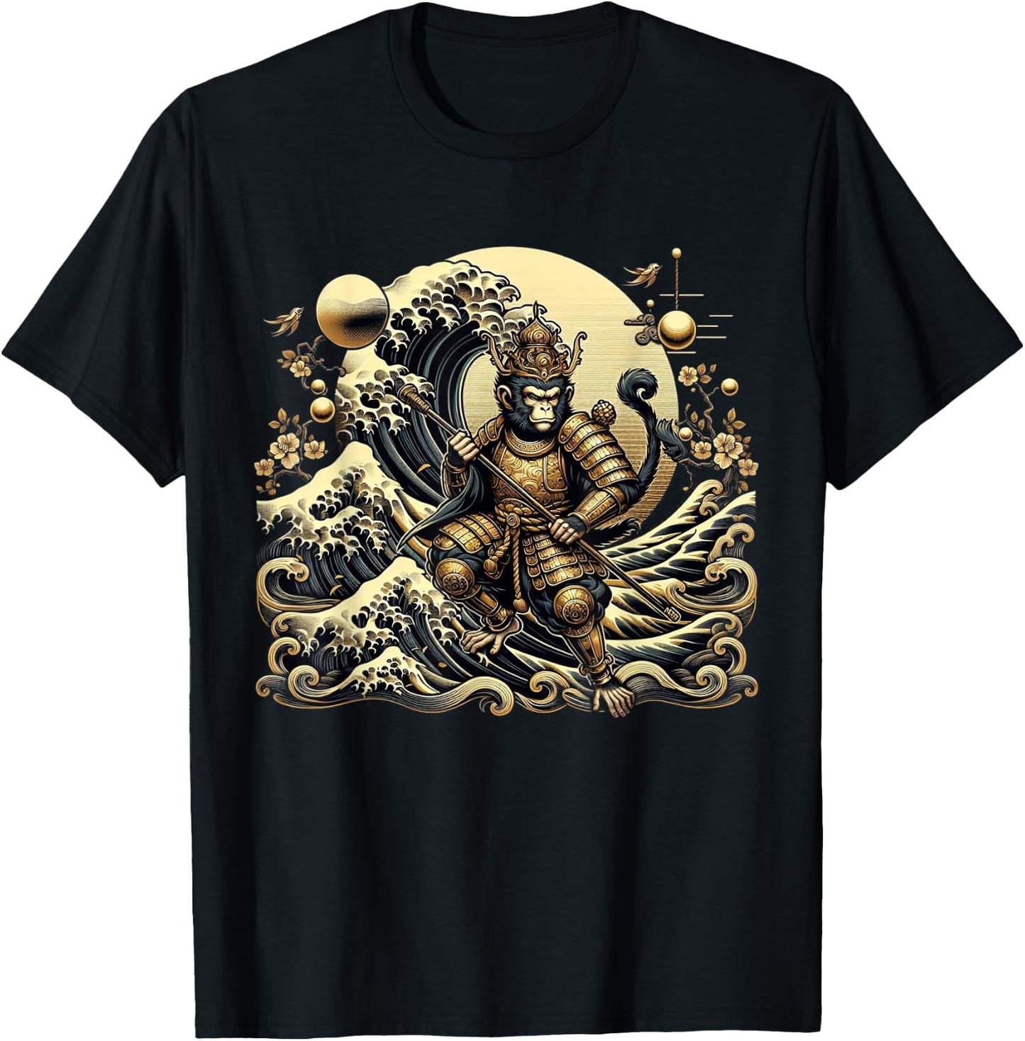 Monkey King Chinese Mythology Sun Wukong Monkey God T-Shirt - T-Shirt | Black