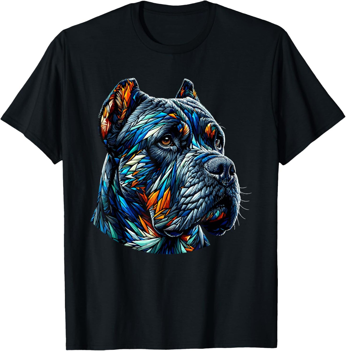 Laroli Aesthetic Art Polygon Art Cane Corso Italian Mastiff -Adult - Black - Small - Short Sleeve T-Shirt - T-Shirt | Black