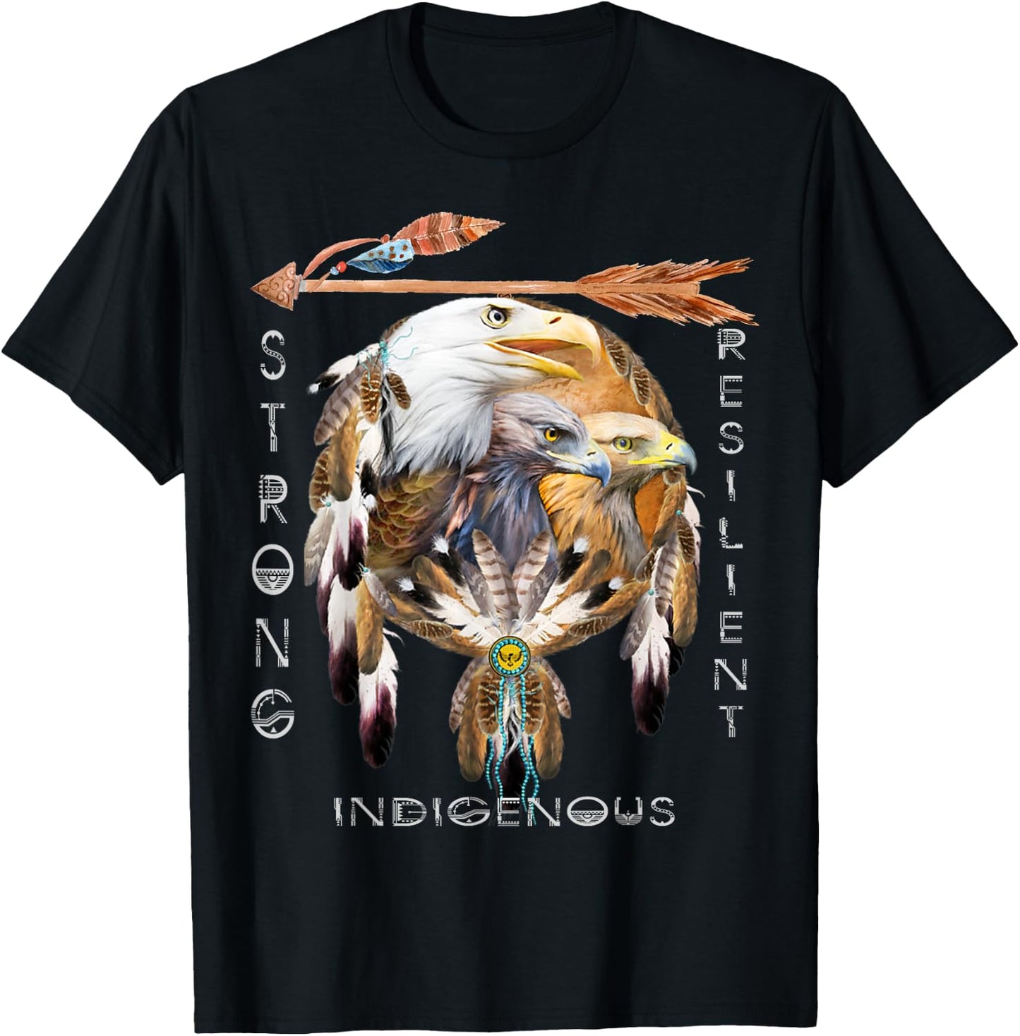 Native American Indian Tribal Art T-Shirt - T-Shirt | Black
