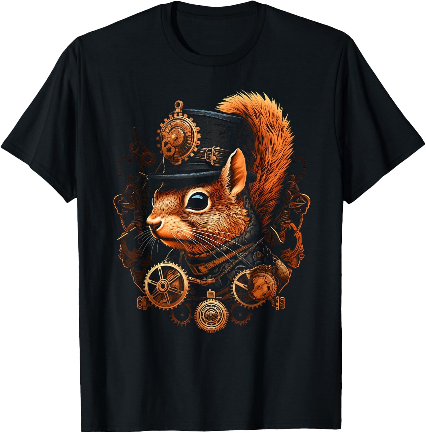 Squirrel Steam Punk Funny Animal Steampunk Squirrel Lover T-Shirt - T-Shirt | Black