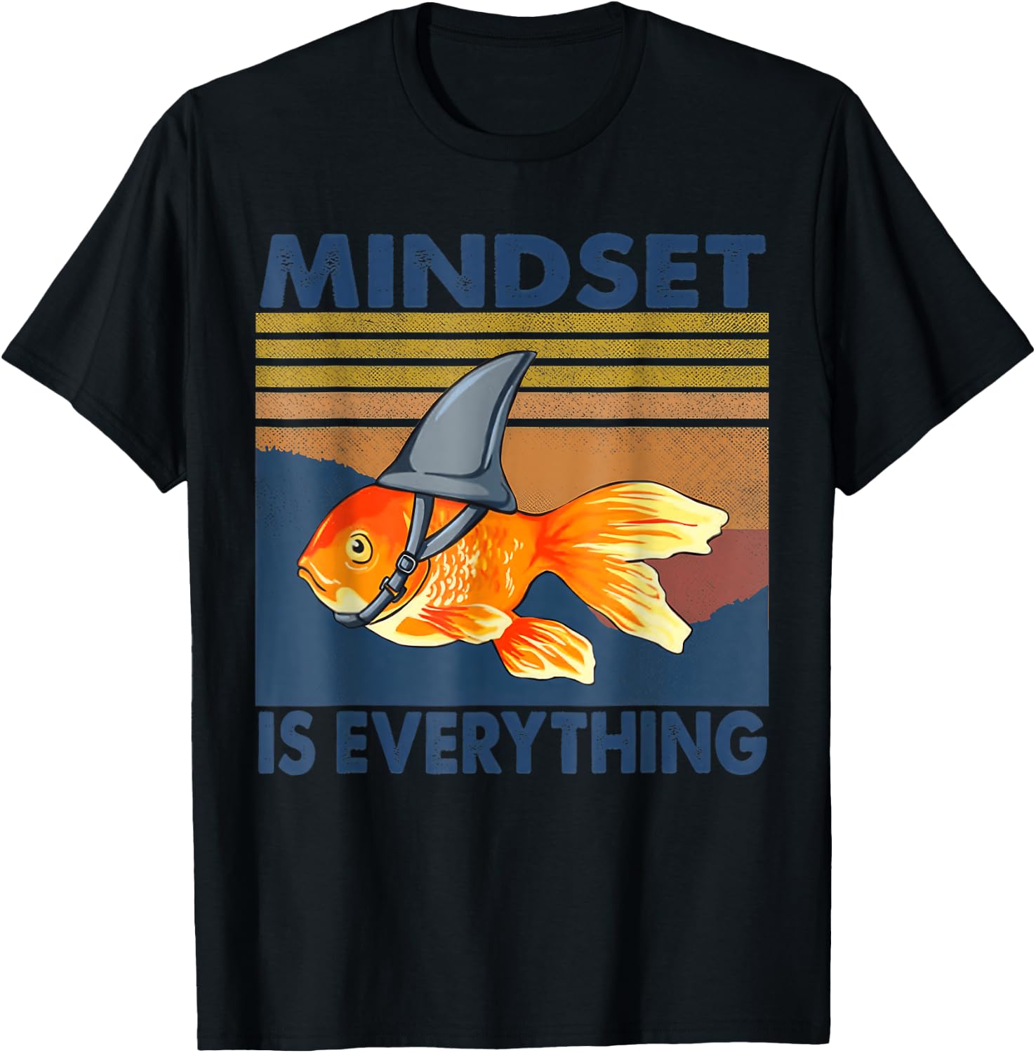 Everything Is Mindset Shark Fin Goldfish Vintage T-Shirt - T-Shirt | Black