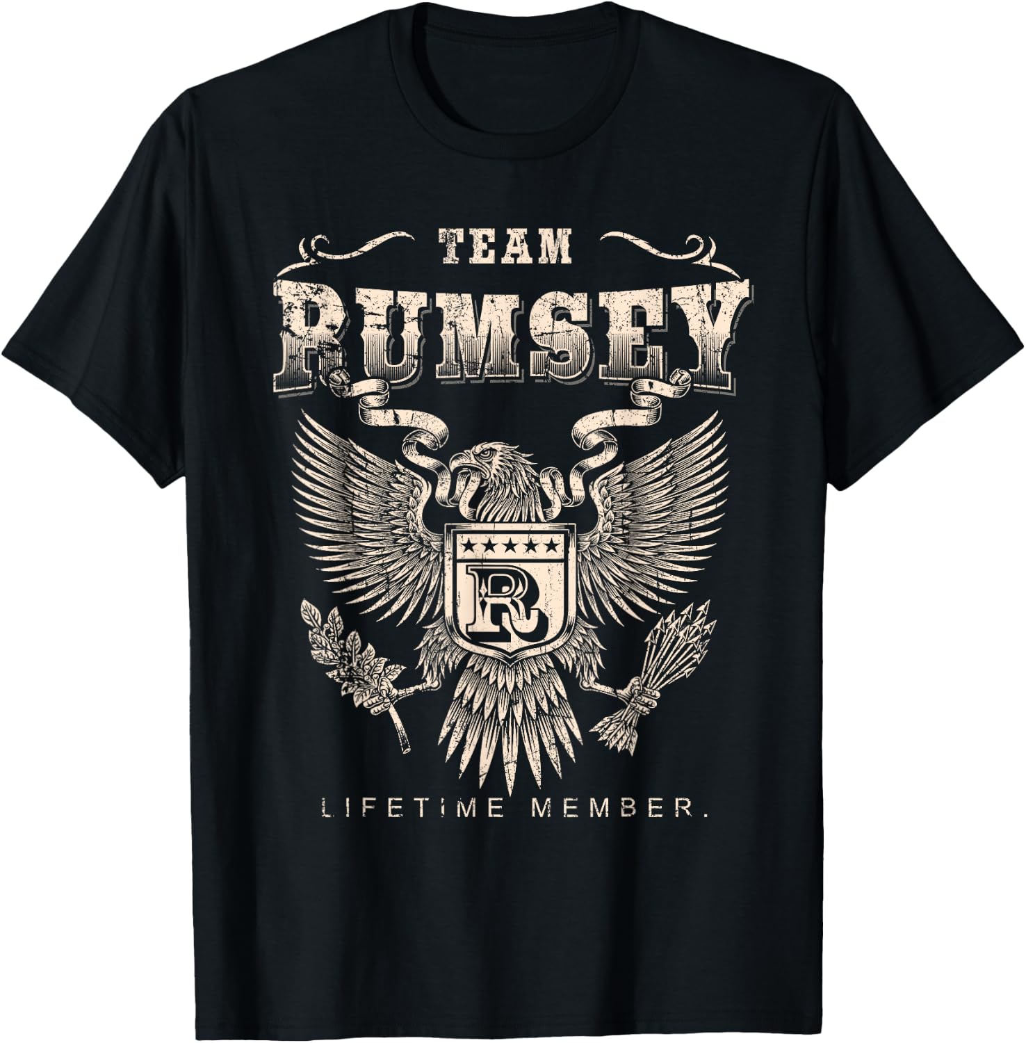 Team RUMSEY Family Name Lifetime Member T-Shirt - T-Shirt | Black
