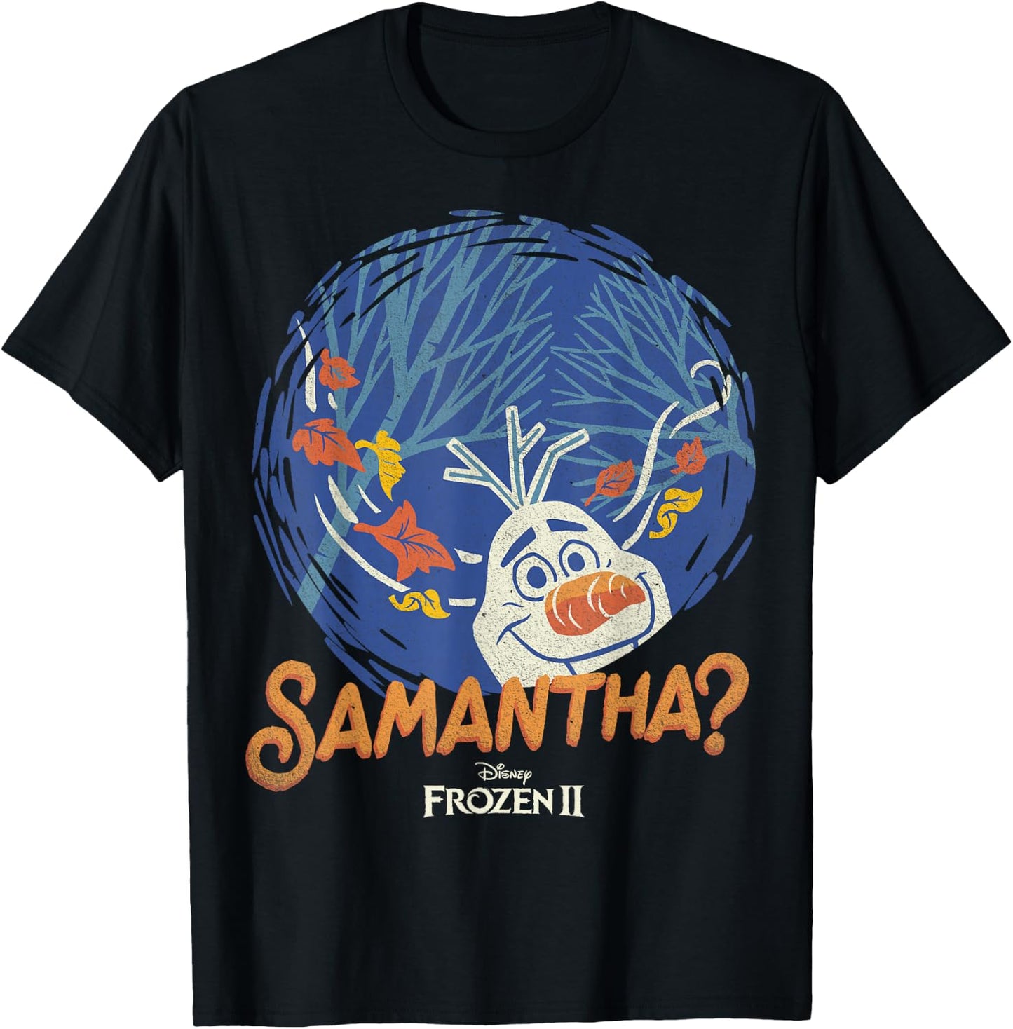 Disney Frozen 2 Olaf Samantha Circle Portrait T-Shirt - T-Shirt | Black