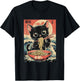 Ramen Cat Anime Eating Kids Women Girls Kawaii Japanese T-Shirt - T-Shirt | Black