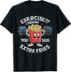 Funny Gym I Thought You Said Extra Fries -Adults Kids French Fry Workout Exercise Weight Lifting Gym Black Short Sleeve Cotton Blend Stretchable T-Shirt - T-Shirt | Black