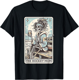 Hockey Mom Funny Skeleton Card T-Shirt - T-Shirt | Black