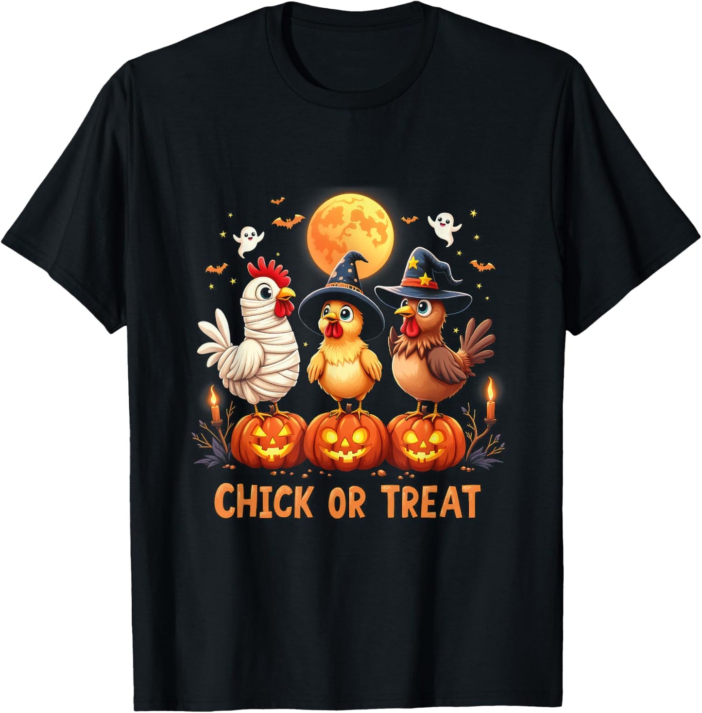 Halloween Chicken Chick Or Treat Funny Halloween Costume T-Shirt - T-Shirt | Black