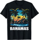 Retro Bahamas Sunset Vintage Vacation Souvenir T-Shirt - T-Shirt | Black