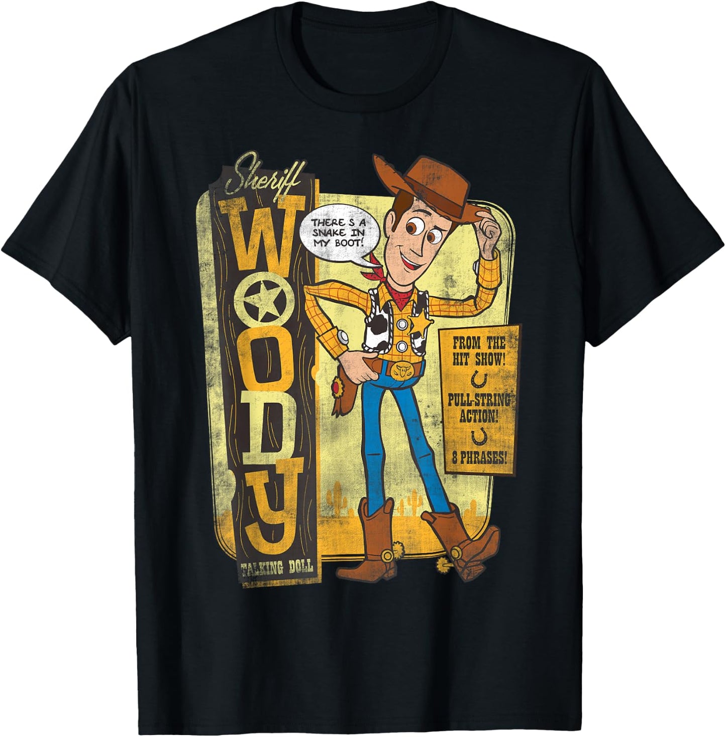Disney Pixar Toy Story Sheriff Woody Talking Doll T-Shirt - T-Shirt | Black