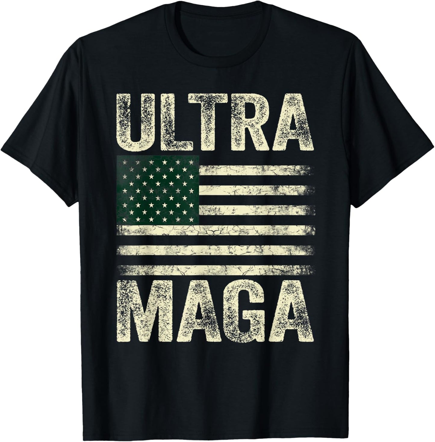 Ultra Maga Shirt US Flag Top American Gifzs Ultra Mega T-Shirt - T-Shirt | Black