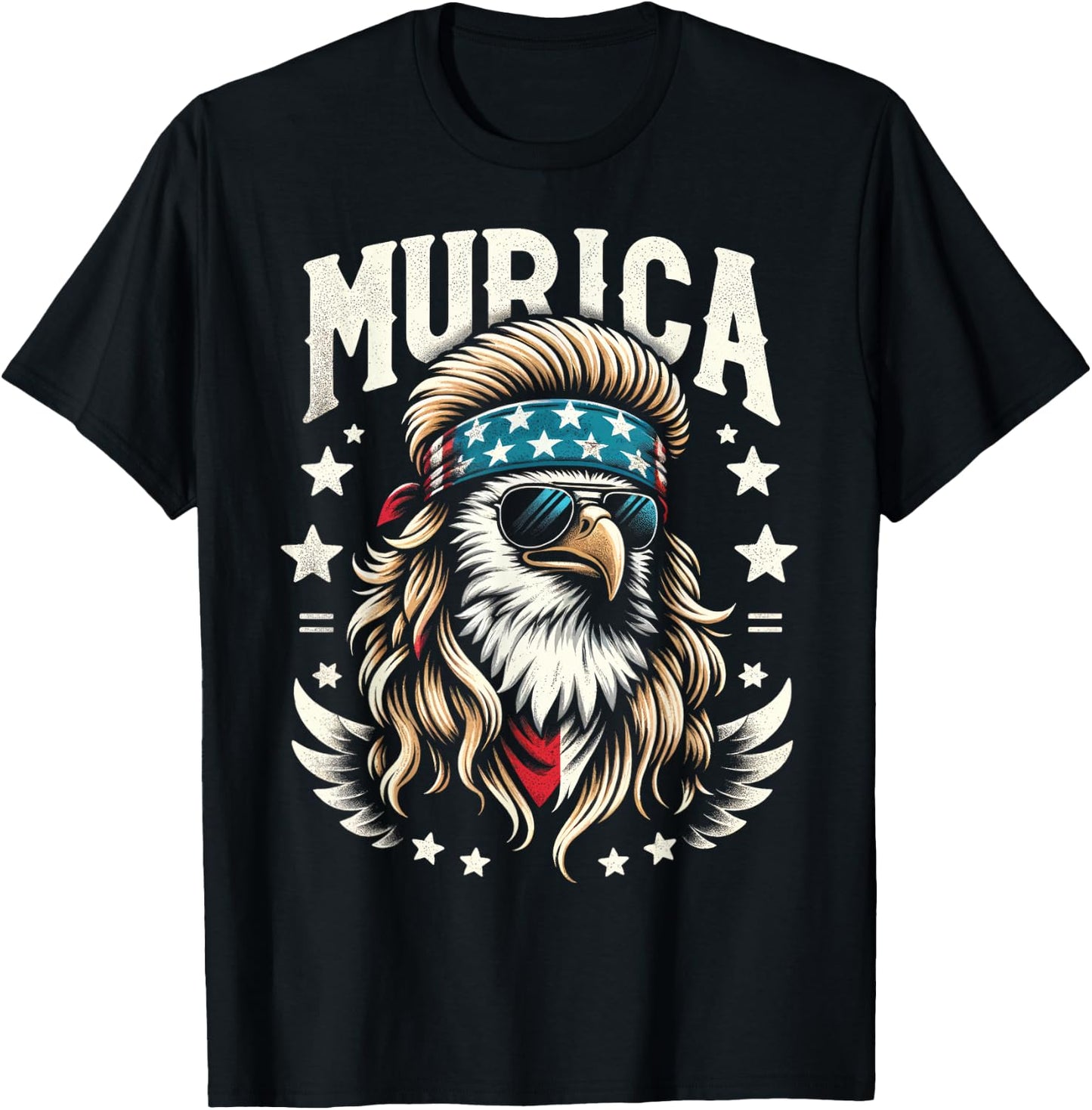 4th of July Patriotic Funny Eagle July 4th USA Murica Women Kids Men T-Shirt - T-Shirt | Black