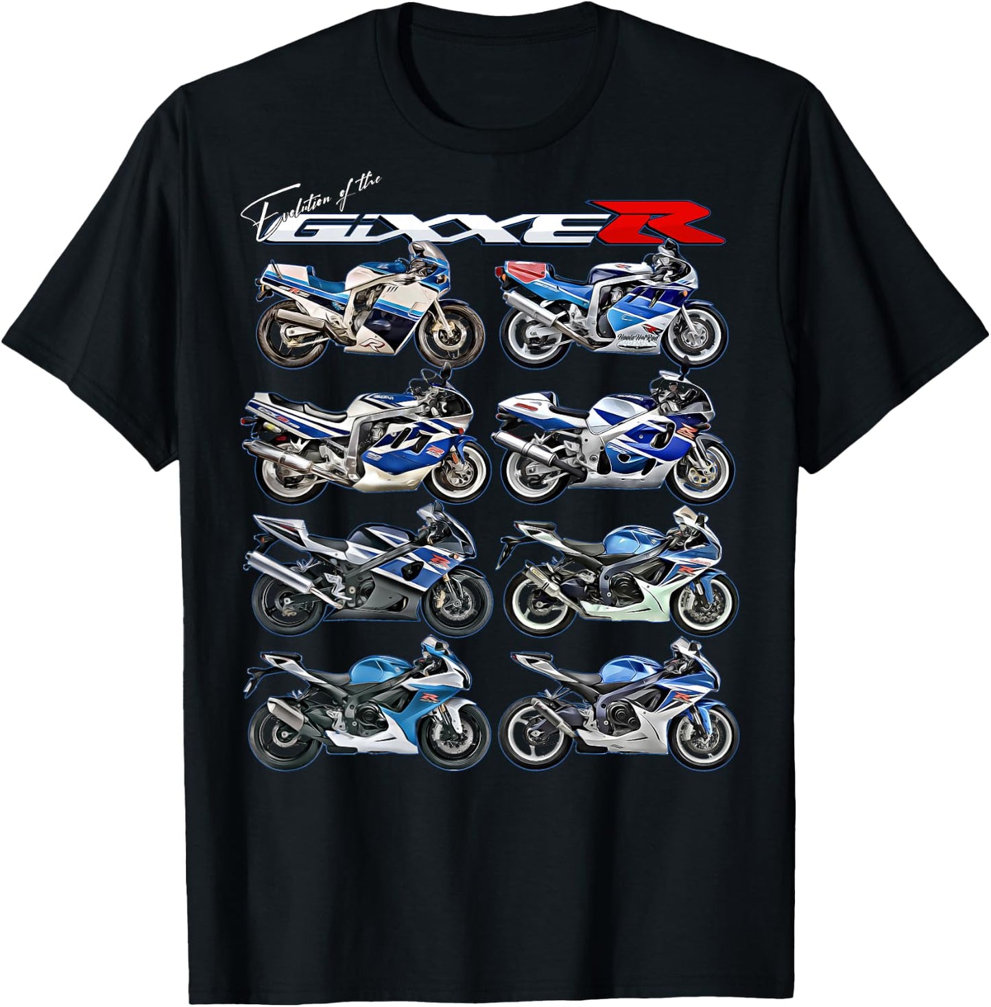 Gixxer,Evolution,GSXR,Road Racing,Motorcycle,Motorbike,Bike T-Shirt - T-Shirt | Black