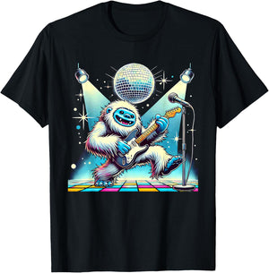 Aesthetic Yeti Dancing Disco T-Shirt - T-Shirt | Black